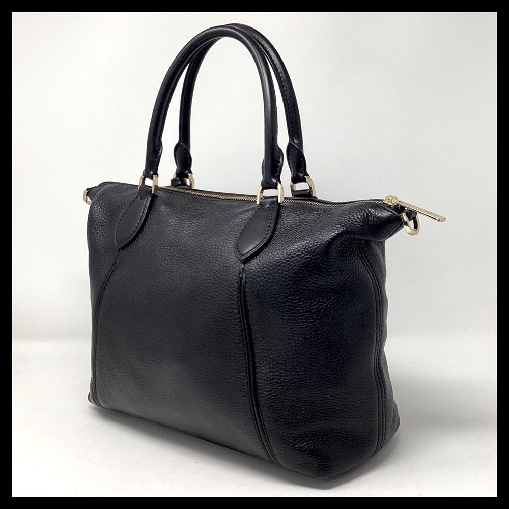 MICHAEL KORS Lenox Large Pebbled Leather Satchel Black - Picture 9 of 12
